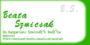 beata szmicsak business card